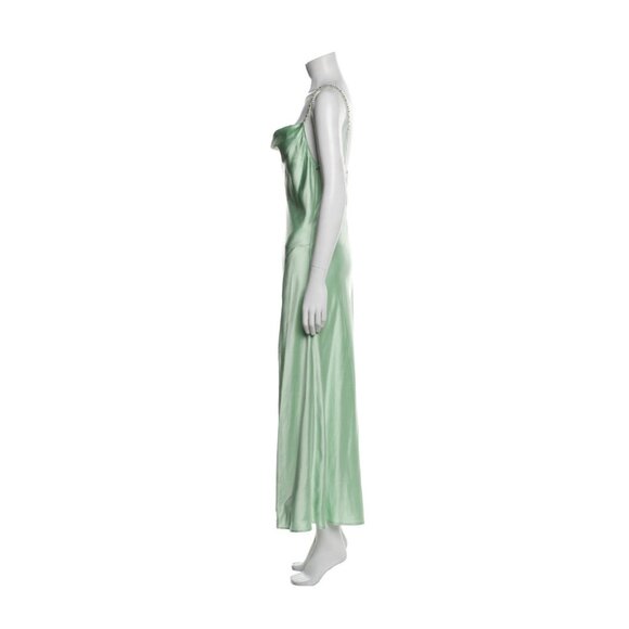 Jason Wu New Authentic Solid Mint Green Tank Satin Formal Long Slip Gown Dress - Picture 2 of 10